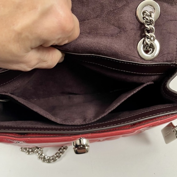 Coach Cassidy Crossbody Bag with Studded Diamond Quilting Red - Picture 13 of 15